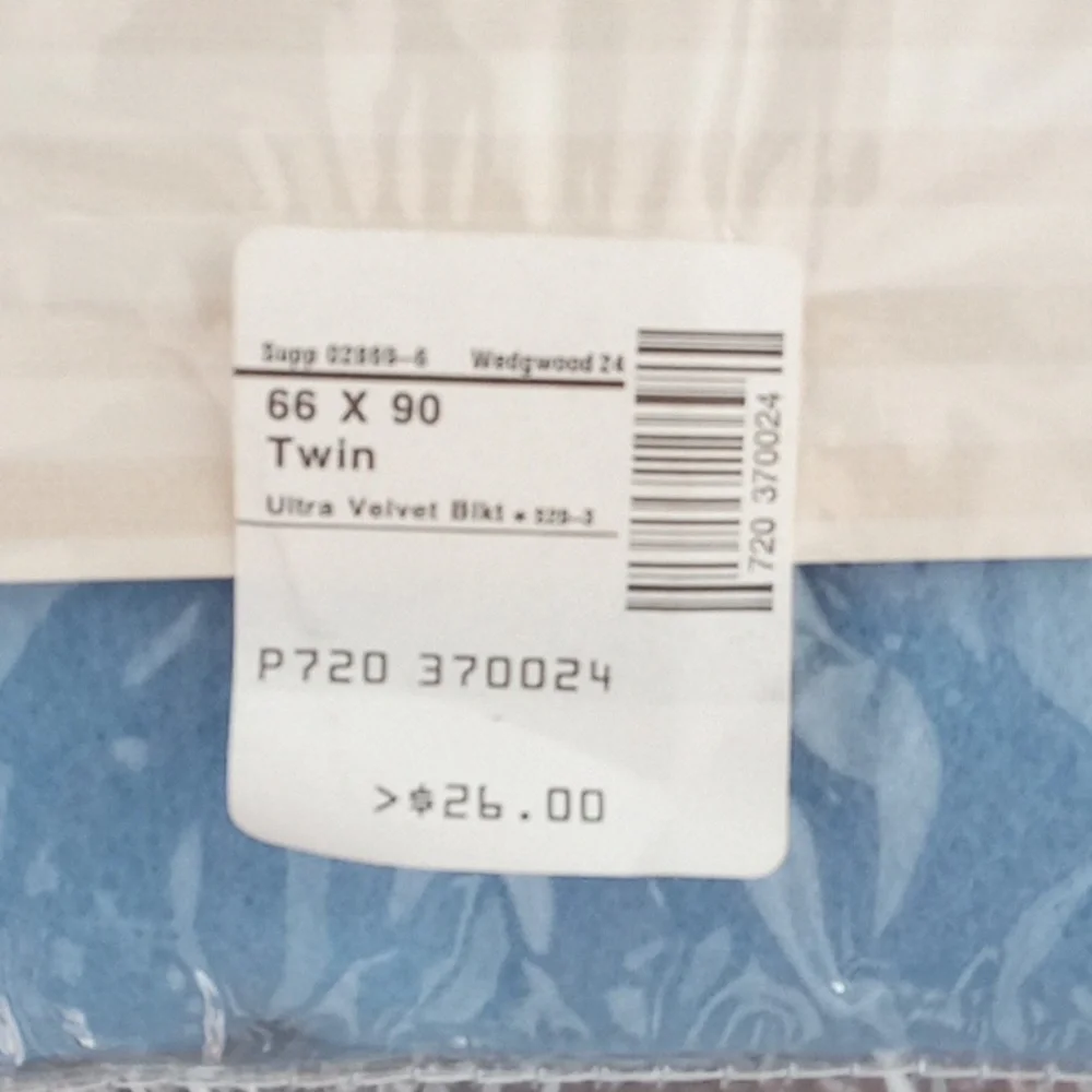 Vintage Fieldcrest Ultra Velvet Blue Twin Blanket NIB